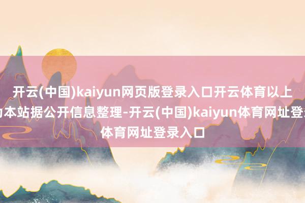 开云(中国)kaiyun网页版登录入口开云体育以上本色为本站据公开信息整理-开云(中国)kaiyun体育网址登录入口