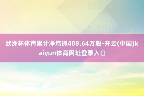 欧洲杯体育累计净增抓408.64万股-开云(中国)kaiyun体育网址登录入口