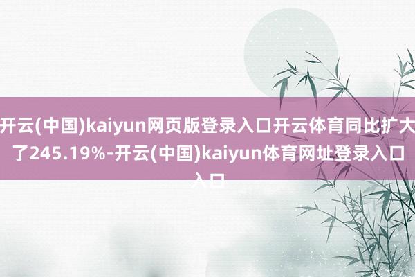 开云(中国)kaiyun网页版登录入口开云体育同比扩大了245.19%-开云(中国)kaiyun体育网址登录入口