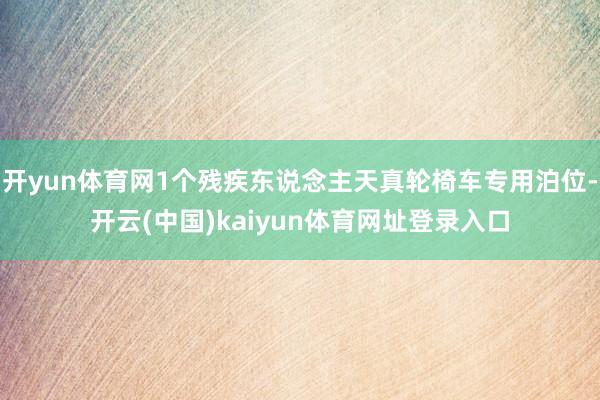 开yun体育网1个残疾东说念主天真轮椅车专用泊位-开云(中国)kaiyun体育网址登录入口