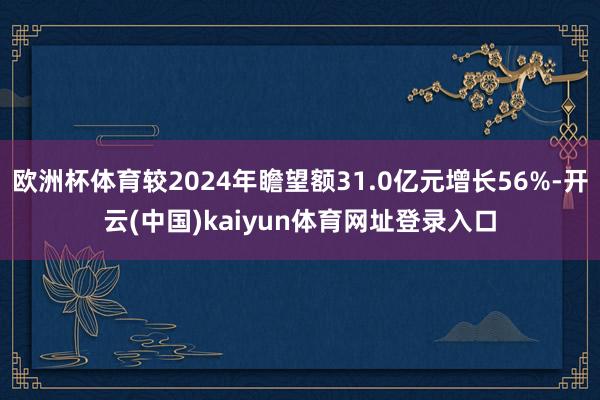 欧洲杯体育较2024年瞻望额31.0亿元增长56%-开云(中国)kaiyun体育网址登录入口