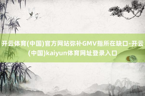 开云体育(中国)官方网站弥补GMV指所在缺口-开云(中国)kaiyun体育网址登录入口